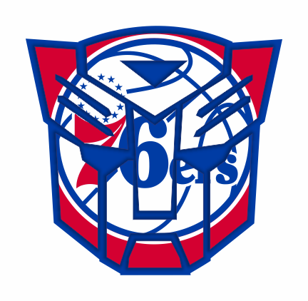 Autobots Philadelphia 76ers logo vinyl decal